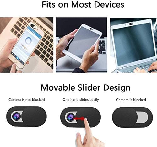 ivoler [Set of 8 Webcam Covers, Slider Camera Cover, Ultra Thin Webcam Cover, Privacy Protection Camera Cover for Laptop, PC, Smartphones, Tablets, etc. (Black) — view 3