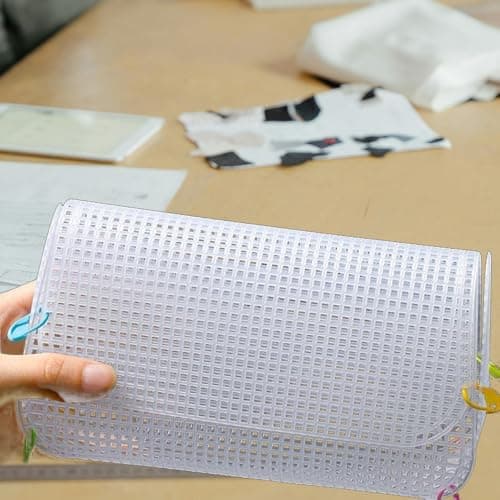 5 Sets Plastic Mesh Canvas Sheets for Crochet Bags – 15-Piece DIY Craft Kit Includes Large & Small White Plastic Grid Sheets for Handbags, Embroidery, Cross Stitch & Craft Projects — view 3