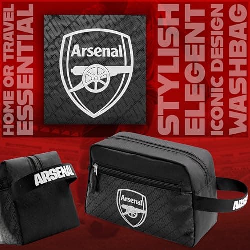 Arsenal F.C. Toiletry Bags for Men, Hanging Travel Wash Bag with Zipped Pockets, Football Gifts for Kids Teens Adults — view 3