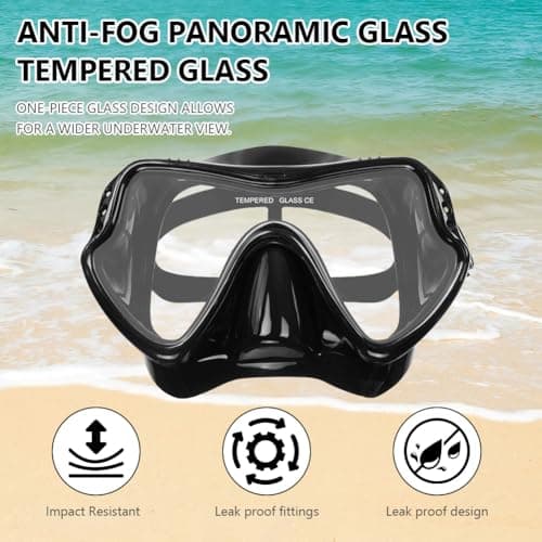AOOSA Snorkel Set Adults, Anti-Fog Tempered Glass Snorkeling Gear — view 5