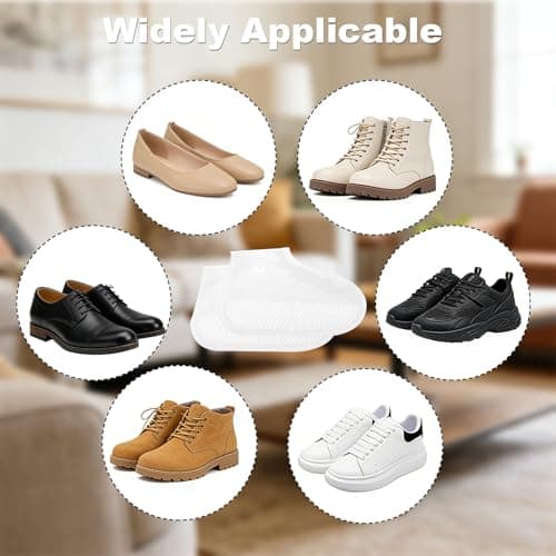 Reusable Silicone Shoe Cover, UK 2.5-6.5 Waterproof Covers for Men Women Transparent Anti-Slip Resistant Protector to Prevent Rain into Shoes (Thickened), Dry for Outdoor Cycling Camping Walking — view 3