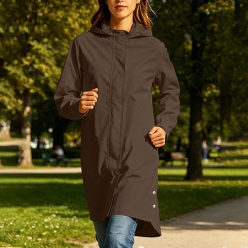 Womens Waterproof Jackets Ladies Rain Coat Lightweight Windbreaker — view 6