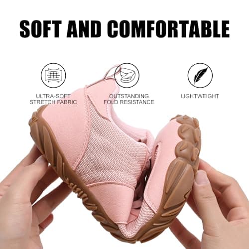RUFONE Barefoot Hiking Shoes for Women and Men – Minimalist Trail & Walking Sneakers, Spacious Toe Box, Non-Slip, Pink, 11 Women/9 Men — view 5