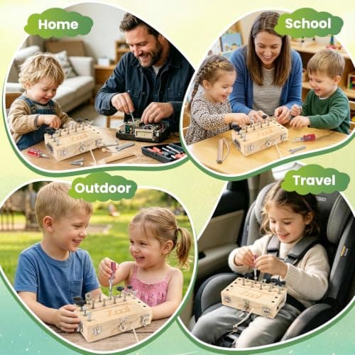 ZOOI Montessori Toys for 3 Year Olds,Montessori Busy Board with Screwdriver — view 4
