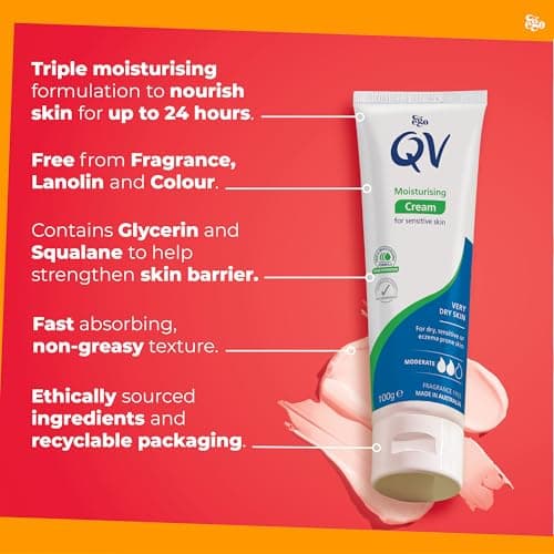 QV Cream 100g Hand, Face Travel-Size Moisturiser for Sensitive & Dry Skin — view 5