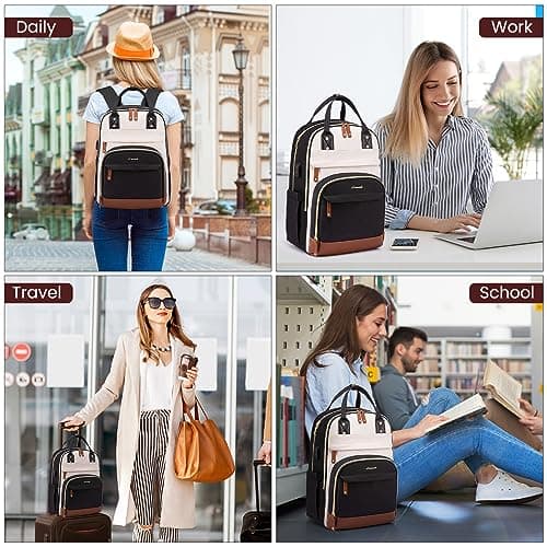 LOVEVOOK Laptop Backpack Women 15,6 inch, Waterproof Rucksack Bag — view 5