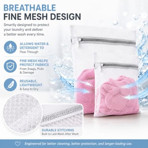 6 Pack Mesh Laundry Bags – 3 Small & 3 X-Small Wash Bags for Clothes — view 6