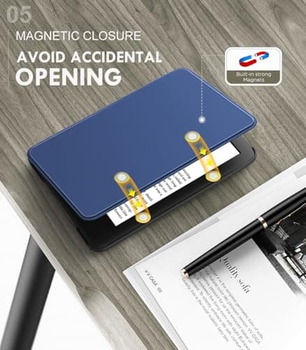 MoKo Case for 6" Amazon Kindle Basic 11th Gen 2024/2022, Navy Blue — view 5