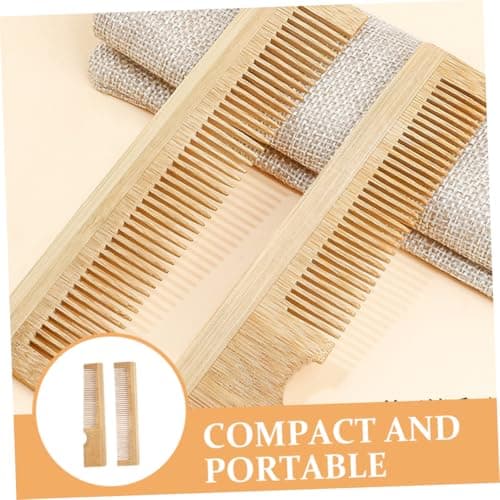 OSOLADY 2pcs Mustache Comb Hair Comb Portable Pocket for Men Beard Small Bamboo for Mustache Smoothing and Travel Accessories for Men — view 5