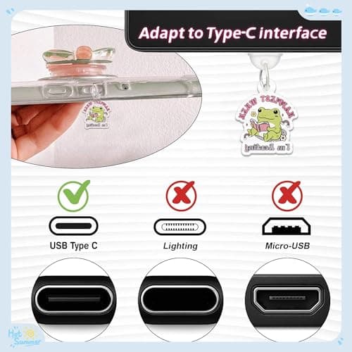 Dust Plug Charm for E-Reader, 8 Pack Book Lover Theme Charms for Kindle,Cute Type C/USB C Dust Plug,Gift for Book Lover Readers — view 4
