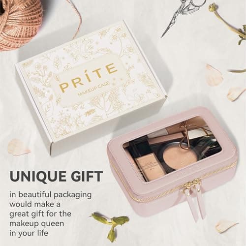 Prite Clear Makeup Bag Cosmetic Case Travel Toiletry Bag, Pink, Standard — view 6