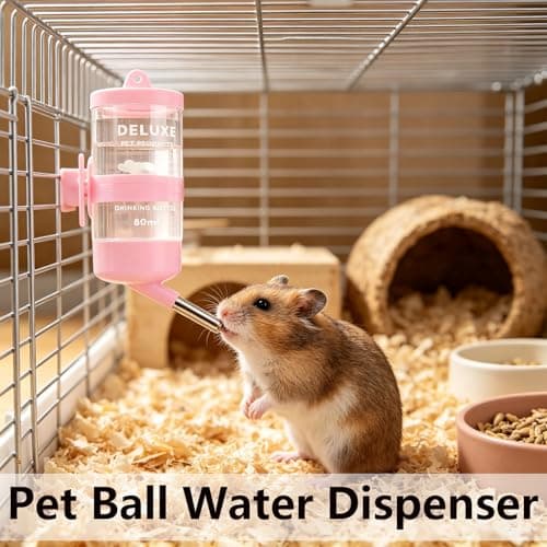 2-Piece Hamster Wheel and Water Bottle Set, Hamster Exercise Wheel with Pet Water Dispenser, Small Pet Cage Accessories for Running and Daily Hydration — view 4