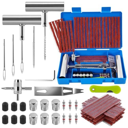 ANVINKU Tyre Repair Kit Car 58PCS, Heavy Duty Puncture Repair Kit Car