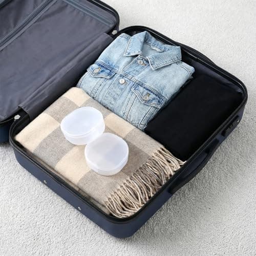 Qianyu 4 Pcs Portable Cotton Round Holder Plastic Cosmetic Cotton Pads Container Travel Makeup Sponge Dispenser Small Transparent Sealed Storage Box for Makeup Remover BallsBeads Floss(2) — view 5