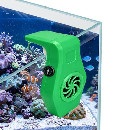 DONGKER Mini Aquarium Chiller Fan,USB Wall Mounted Fish Tank Cooling Fan with 2 Speed Modes Low Noise for Shrimp, Coral, Tropical & Saltwater Freshwater (Up to 10mm Thickness,within 60 * 60cm Tank)