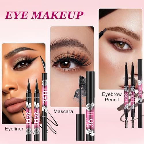 Makeup Sets for Women, All in One Make Up Starter Kit, Makeup Gift Sets for Teenage Girls Full Kit, Cosmetic Bundle Includes Foundation Concealer Eyeshadow Contour Palette Lipgloss Eyeliner Mascara — view 5