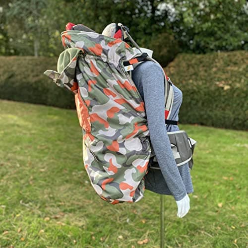 BundleBean - Babywearing All-Weather Waterproof Sling and Baby Carrier Cover (Camo) - Rain Cover with Fleece Lining, Universal Fit, Fits Front & Back Carriers, Protection from Rain & Wind — view 2