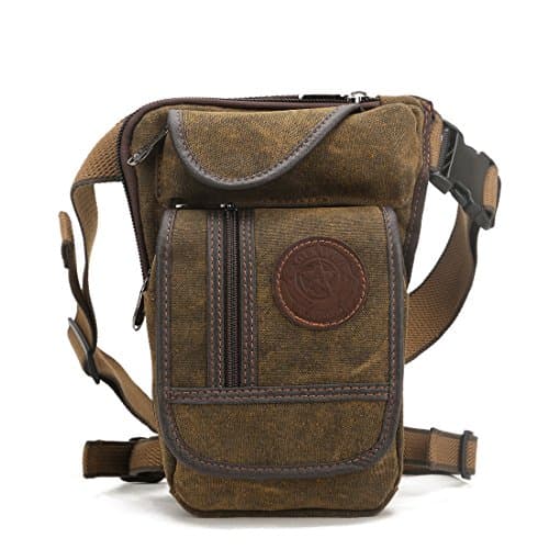 Canvas Drop Leg Bag Hiking Waist Pack for Men Women Travel Outdoor Sports Camping Tactical Motorcycle Riding Cycling Fishing Thigh Fanny Pouch — view 2