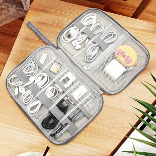 GOEDEKE Travel Cable Organiser - Electronics Accessories Organizer, Gadget Bag for Power Bank, Memory Card, Charger, Hard Disk (Grey) — view 5