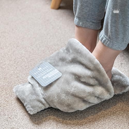 Revitale Foot Warmer Hot Water Bottle 2L, Soft Fleece Cover (Slate Grey) — view 2
