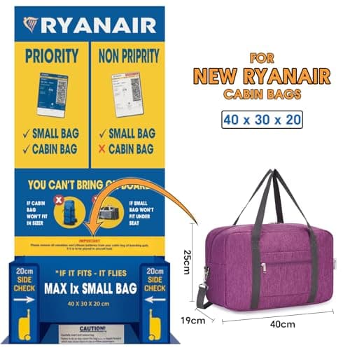 Narwey Ryanair Cabin Bags 40x30x20 Underseat Foldable Travel Duffel Bag — view 2