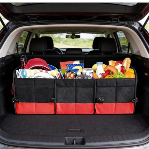 Car Storage Organizer with Reinforced Handle 3 Compartments 2 Straps Car — view 6