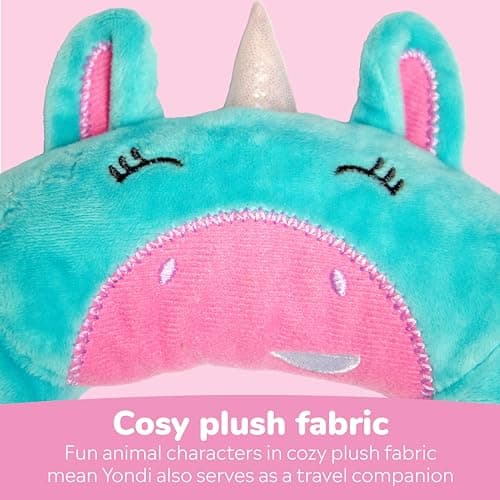 Trunki Kid's Travel Neck Pillow And Chin Rest | Support Sleepy Heads in the Car Seat, Plane, Bike or Pram | Yondi SMALL Una Unicorn (Turquoise) — view 6