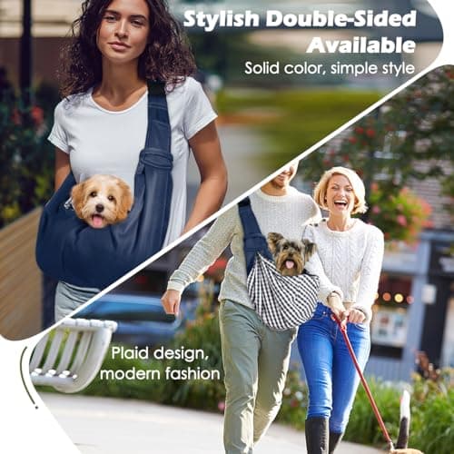 Pawaboo Small Dog Sling Carrier,for 3-10 lbs Pets, Navy Blue — view 5
