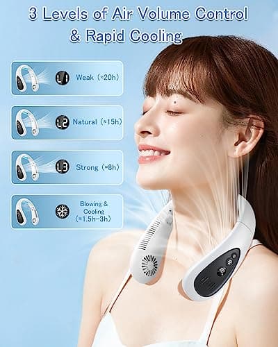 Neck Air Conditioner, Portable Neck Fan with Cooling Plate Rechargeable — view 3