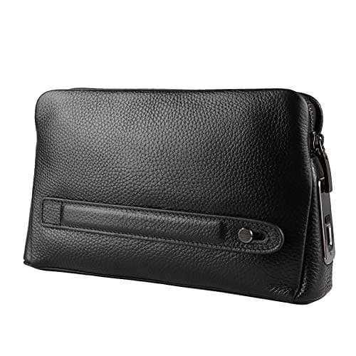Xiuganpo Smart Fingerprint Wallet for Men, Zipper Security Leather