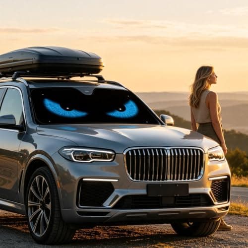 Car Sun Shade Evil Eye Windshield Cover with UV Protection-D — view 3