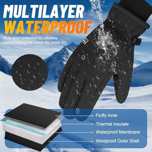 TOLEMI Winter Gloves, -20℉ Coldproof Ski Gloves 3M Thermal Gloves Touchscreen Gloves Snowboarding Insulated Gloves for Cycling Running Climbing Hiking Outdoor Sports — view 2