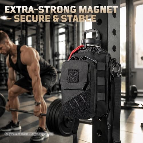 Magnetic Gym Bag with Water Bottle Holder Fits 1-2L Bottles — view 2