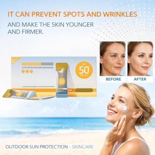 2*50Pcs Mini Sunscreen Travel Size Spf 50+,Mini Sun Cream for Face & Body,M/ini Sunscreen Travel Sun Cream,Waterproof Su/nscreen,Sun Protection in Tra/vel Size,Long Lasting Sun Protection,Non-Greasy — view 4