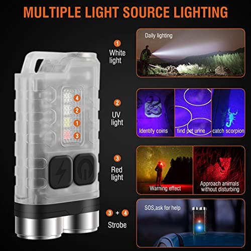BORUIT V3 Small Torch Led Super Bright 1000 LM with 365nm UV Black Light — view 2