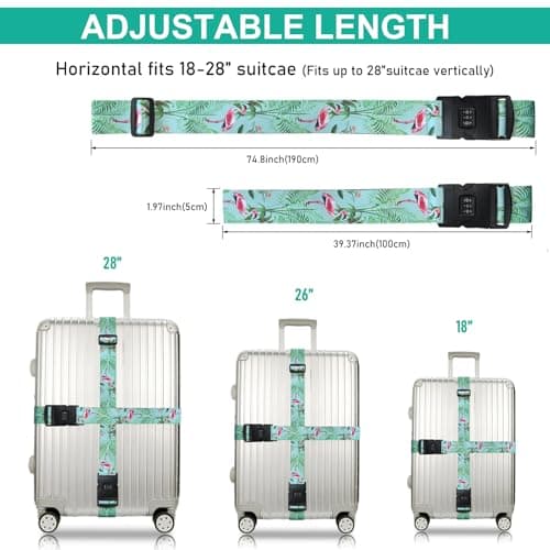 SUWEIR Luggage Straps (2 with Lock) for Suitcases & Travel Bags — view 3