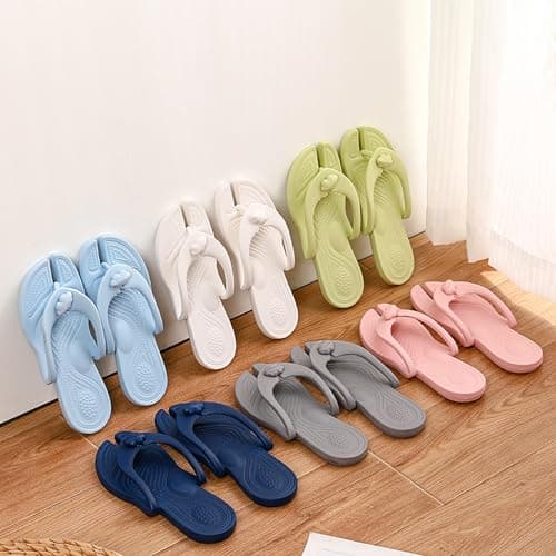 Momolaa Size 3.5 Eva Disposable Foldable Flip Flops, Pedicure Slippers Anti-Slip Spa Slippers for Travel Salon, EVA Foam Sandals for Women, and Men B01_Sky Blue — view 2