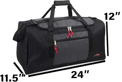 55 Litre Canvas Duffle Bags for Men & Women for Traveling, the Gym, and as Sports Equipment Bag/Organizer (Grey) — view 4