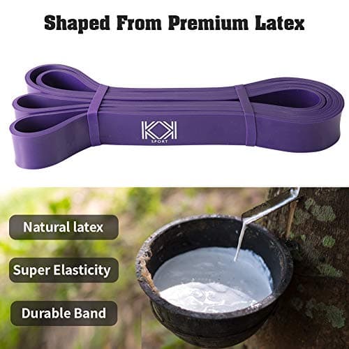 New KK Resistance bands for men and women fitness band (35-75 lbs) pull up resistance bands Suitable for home, gym workout exercise flexibility and strength training. (Purple: 35-75 lbs) — view 4