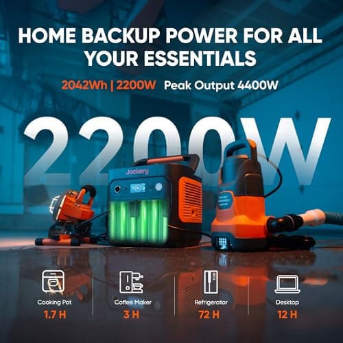 Jackery Explorer 2000 v2, 2042Wh 2200W(4400W Surge) Portable Power Station — view 2