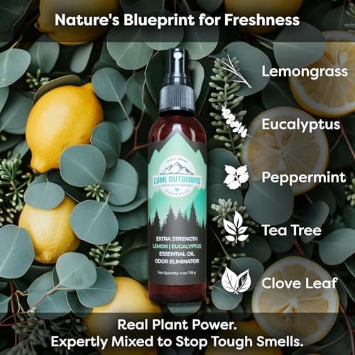 Lumi Outdoors Natural Shoe Deodorizer Spray & Foot Odor Eliminator- Extra Strength- Lemon Eucalyptus — view 5