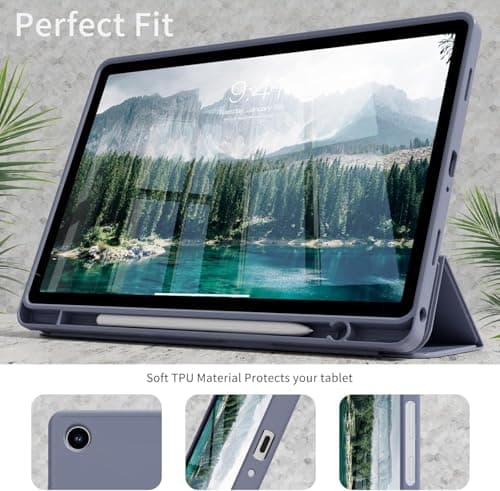 YRH Case for Samsung Galaxy Tab A11 2025, 8.7 inch, with Pen Holder, Auto Sleep/Wake, Adjustablet Stand, Soft TPU Protective Tablet Cover (Purple) — view 4