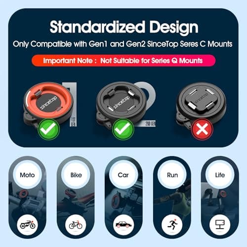 sincetop Universal Adhesive Adapter - Compatible with series C [ Gen 1 / Gen 2 ] Mounts - Quick Attach Your Cell Phone to Any Bike Mount/Car Phone Holder/Armband/Belt Clip — view 2