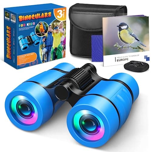 Boys Toys 3-9 Year Old Boy, 4x30 High Resolution Binoculars Kids Gifts for 3 4 5 6 7 Year Old Boys Outdoor Toys Age 3-9 Year Old Bird Watching Educational Learning Hunting Hiking
