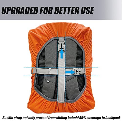 LICQIC Waterproof Rain Cover for Backpack, S (30-40L), Orange — view 2