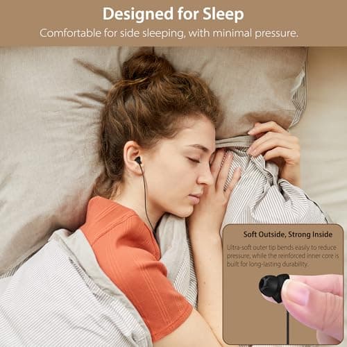 Sleep Earbuds, USB-C Wired Sleep Headphones with Mic, for Side Sleepers — view 2
