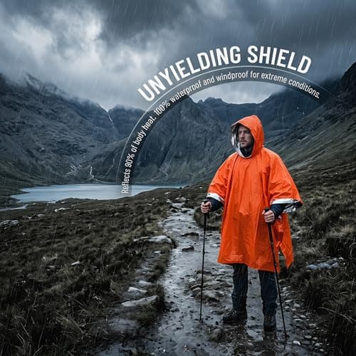 Wihozte Emergency Survival Poncho 4PCS Thermal Mylar Foil Coating Blanket, Foil Blanket Insulation Poncho for Outdoor Survival Family Car Events, 100×130cm Mylar Foil, windproof waterproof insulated — view 6