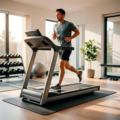 Harbour Housewares Rubber Treadmill Mat – 180 x 75cm – Black - Heavy-Duty NBR, Non-Slip, Water & Abrasion Resistant, Home Gym Floor Protector, Portable Exercise Mat — view 2