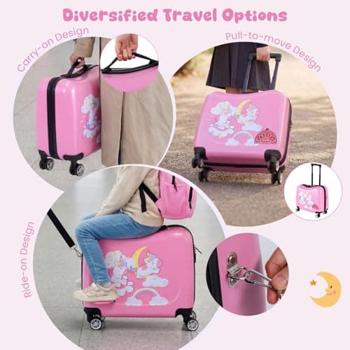 HOMFME 2PCS Kids Luggage Set, Children Ride on Suitcase — view 3