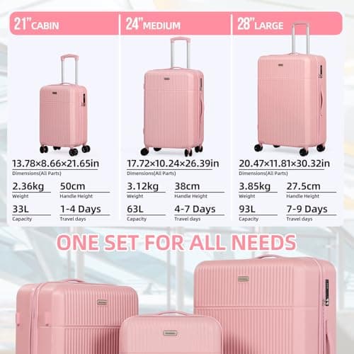 Tavoxda 28 Inch Large Luggage, ABS Hard Shell Travel Suitcase for Holiday — view 3